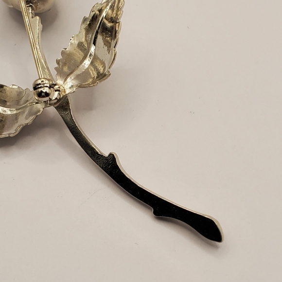 VINTAGE GIOVANNI MATTE SILVER LARGE ROSE BROOCH PIN FLOWER JEWELRY COLLECTIBLE - Picture 9 of 12